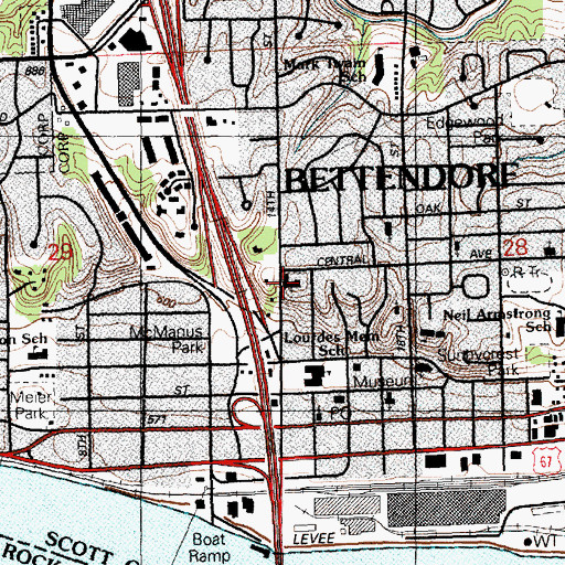 Topographic Map of Saint Francis Monastery, IA
