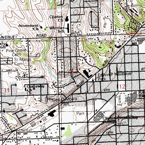 Topographic Map of Jane Lamb Health Center, IA