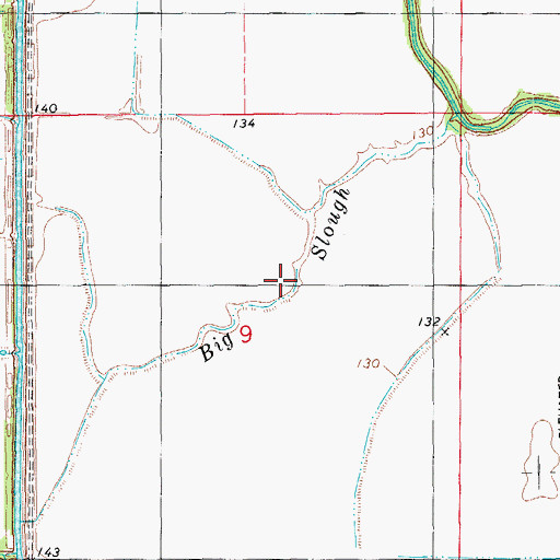 Topographic Map of Big Slough, AR
