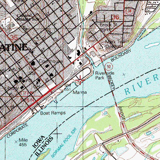 Topographic Map of Riverside Park, IA
