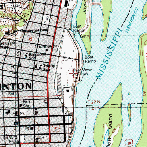 Topographic Map of River View City Park, IA