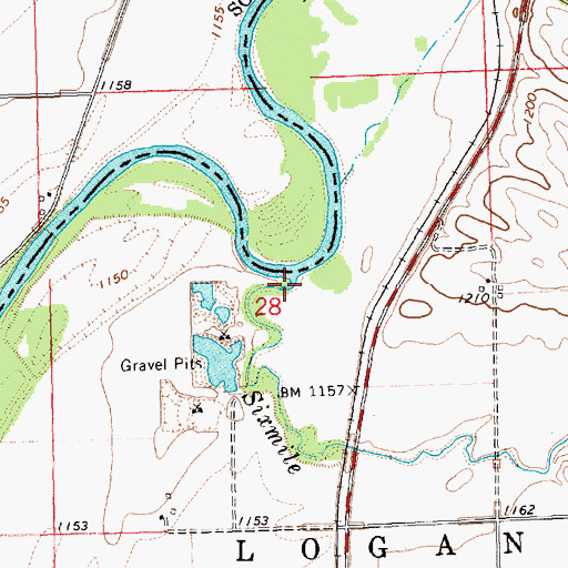Topographic Map of Sixmile Creek, IA