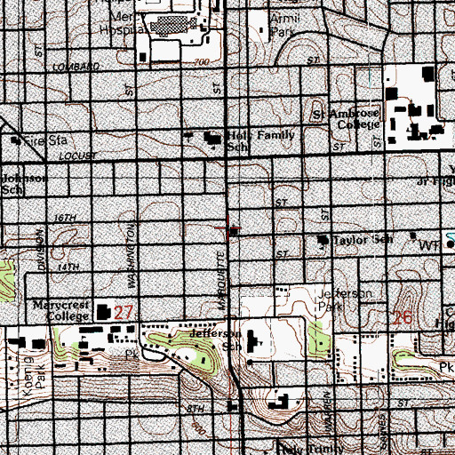 Topographic Map of Church of Christ, IA