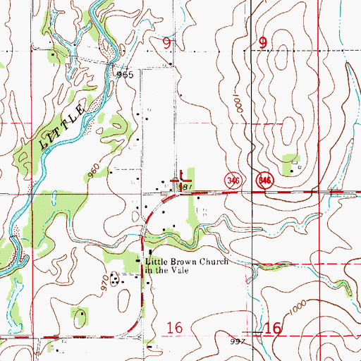 Topographic Map of Bradford, IA