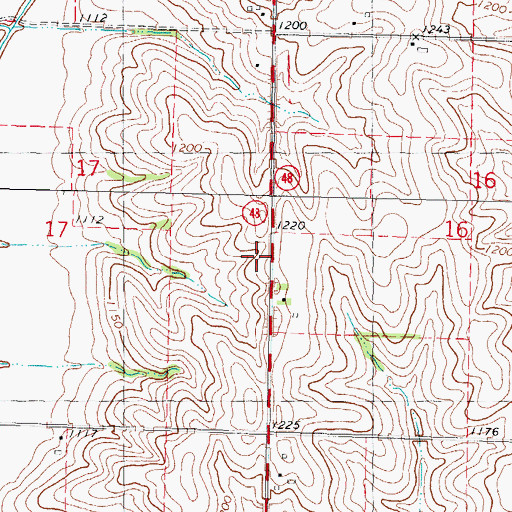 Topographic Map of Sherman Centre, IA