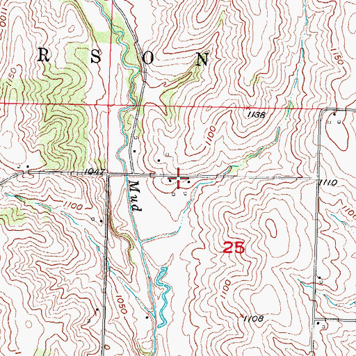 Topographic Map of Benton, IA