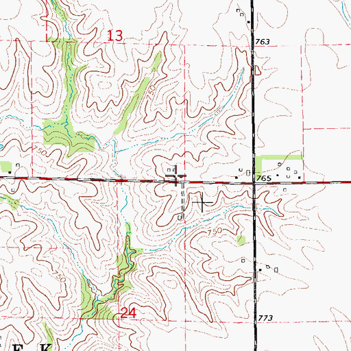 Topographic Map of Dublin, IA
