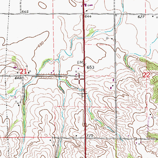 Topographic Map of Yalton, IA