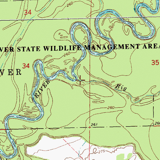 Topographic Map of Big Slough, AR