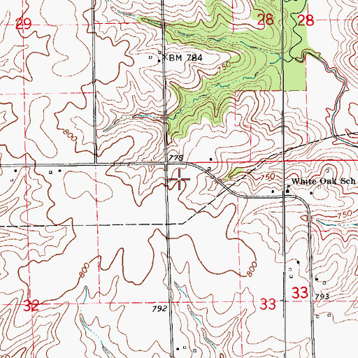 Topographic Map of Hopewell, IA