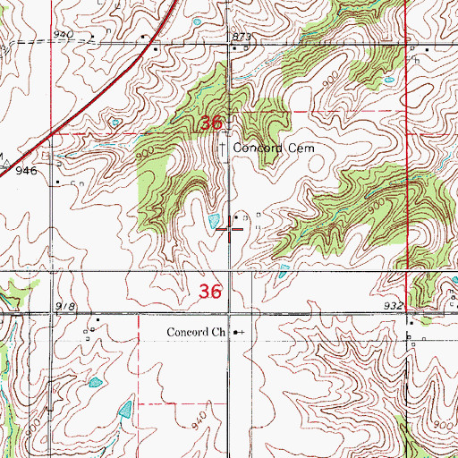 Topographic Map of Fairmont, IA