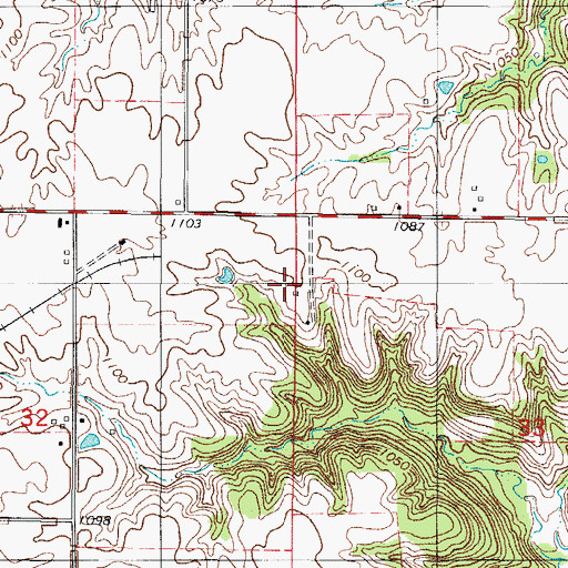 Topographic Map of Tola, IA
