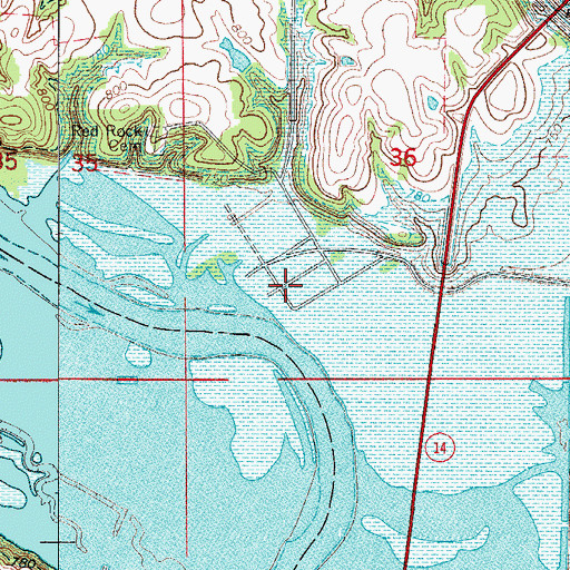 Topographic Map of Red Rock (historical), IA
