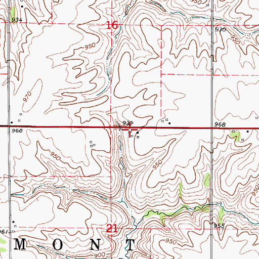 Topographic Map of Schonberg, IA
