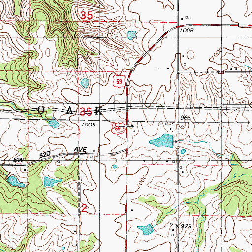 Topographic Map of Sharon, IA
