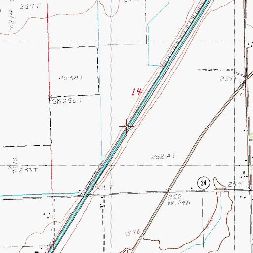 Topographic Map of Big Slough Ditch, AR