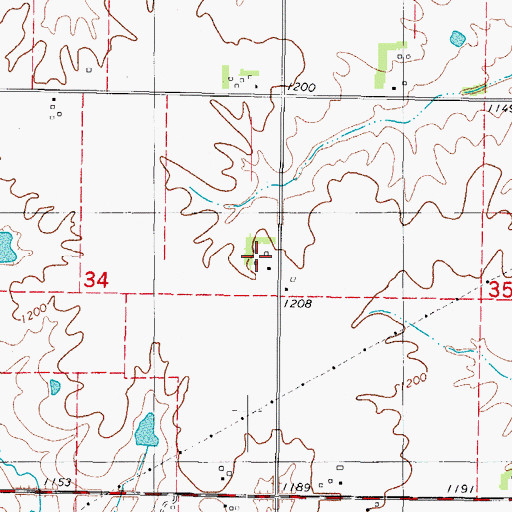 Topographic Map of Maple Grove, IA