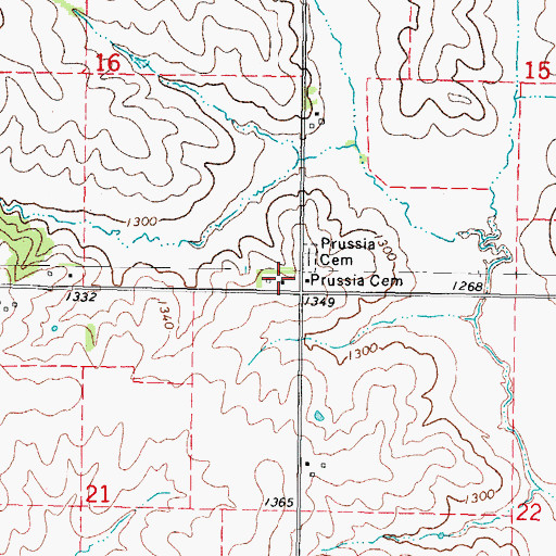Topographic Map of Prussia Centre, IA