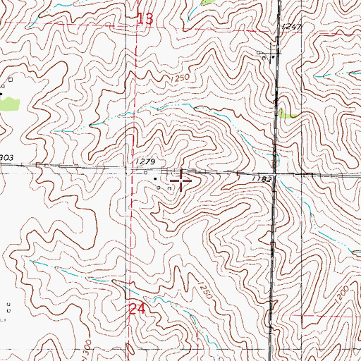 Topographic Map of McDill, IA