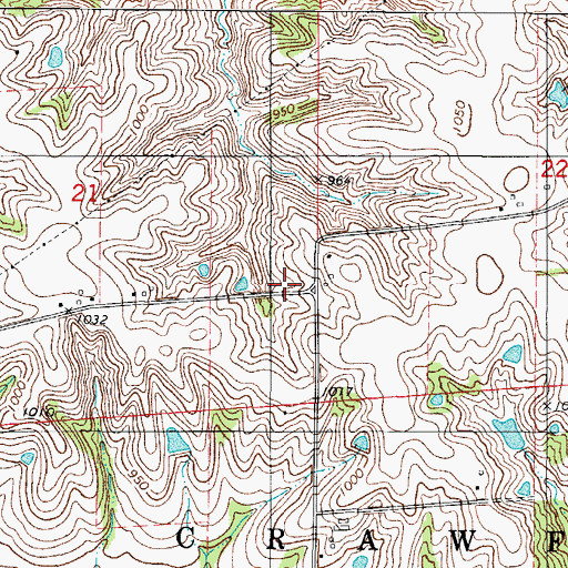 Topographic Map of Ellsworth, IA