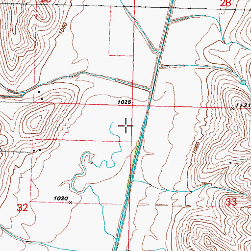 Topographic Map of Keg Creek (historical), IA