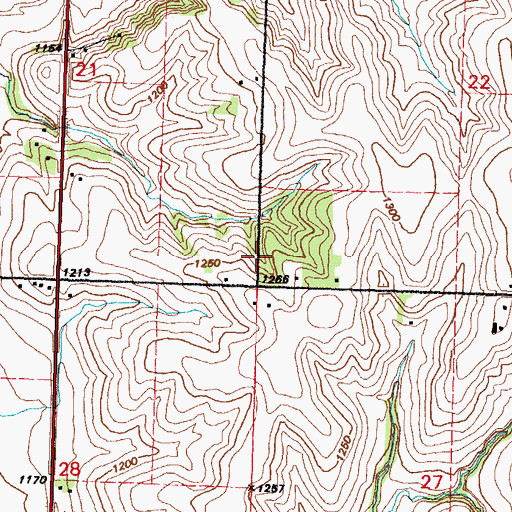 Topographic Map of Nishna, IA