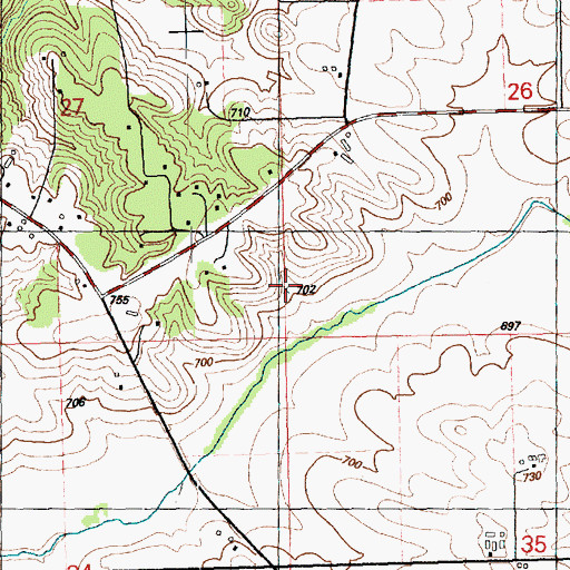 Topographic Map of Allens Grove, IA