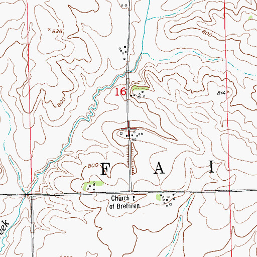 Topographic Map of Gessford, IA