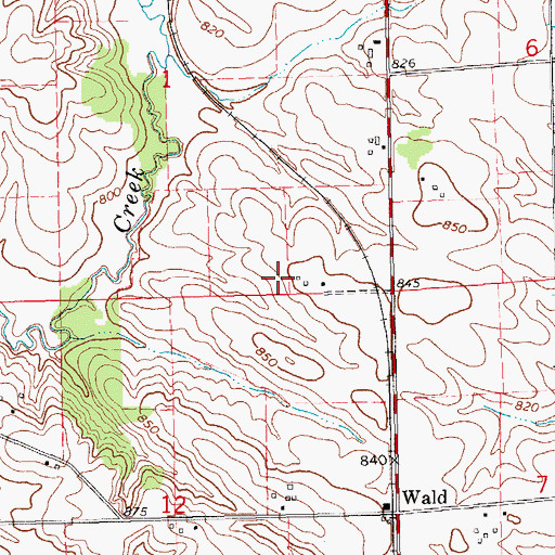 Topographic Map of Shiloh, IA