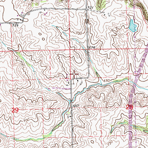 Topographic Map of Seventy Eight, IA