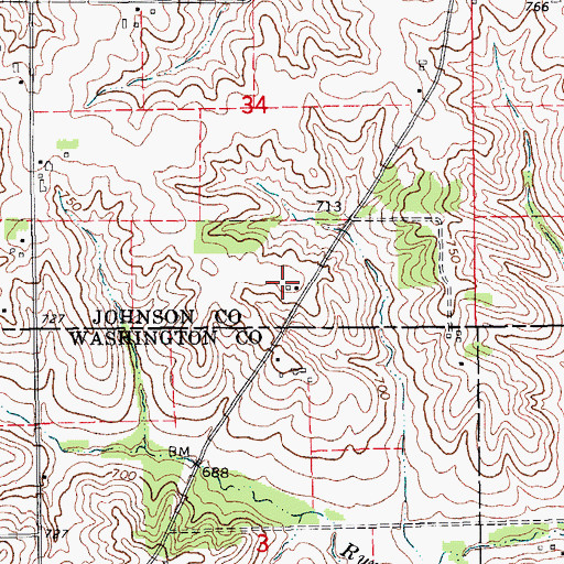 Topographic Map of Belle Air, IA