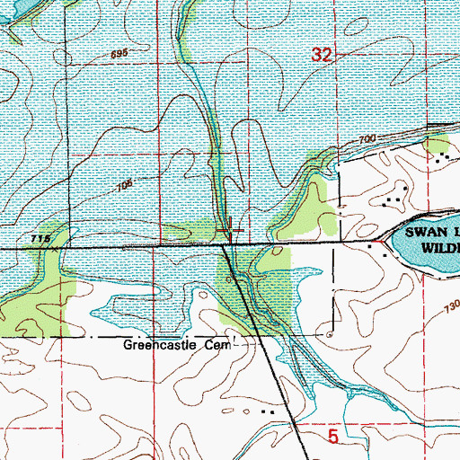 Topographic Map of Chase (historical), IA