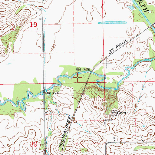 Topographic Map of Carter (historical), IA