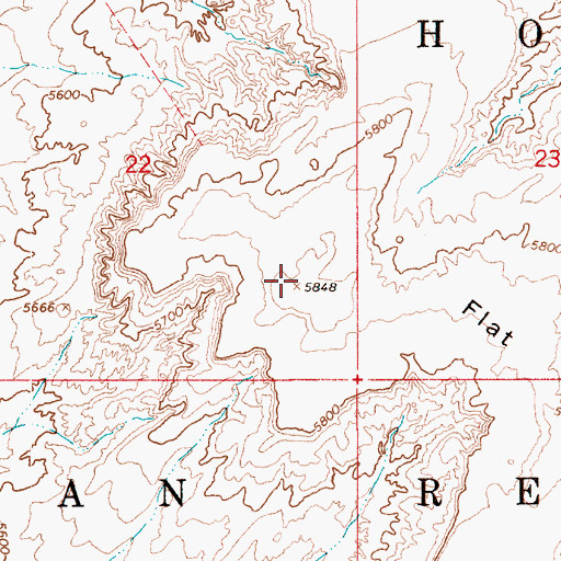 Topographic Map of Flat Mesa, AZ