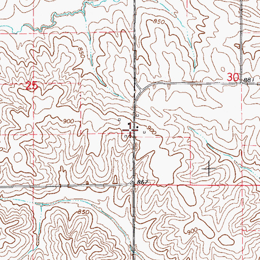 Topographic Map of Moriah, IA