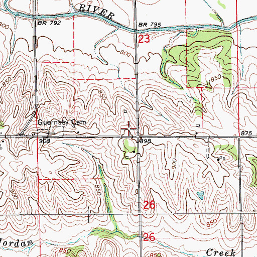 Topographic Map of Verona, IA