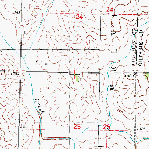 Topographic Map of Melville, IA