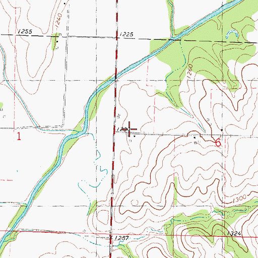 Topographic Map of Botany, IA