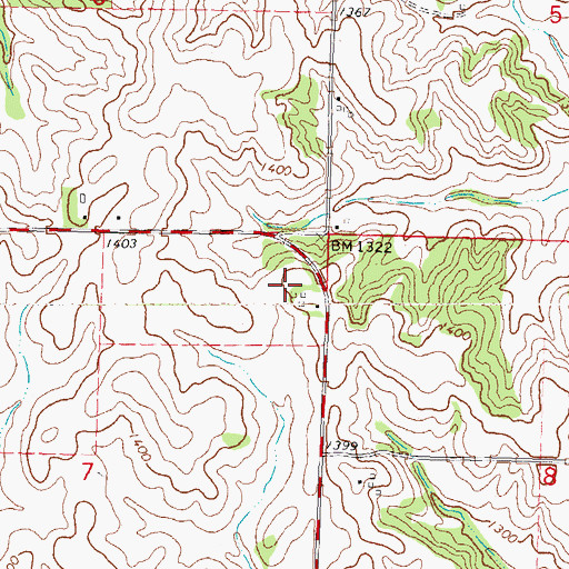 Topographic Map of Olympus, IA