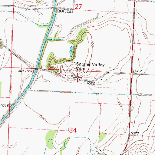 Topographic Map of Soldier Valley, IA