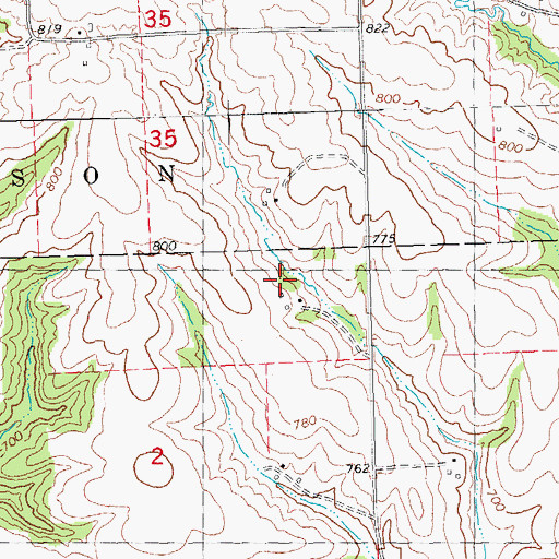 Topographic Map of Higgensport, IA
