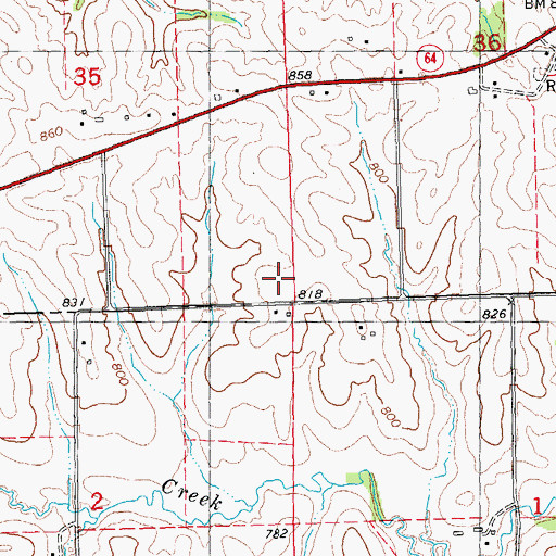 Topographic Map of Union Centre, IA