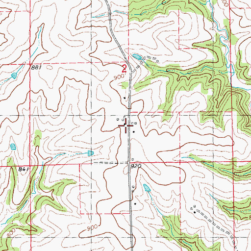Topographic Map of Farmers Creek, IA