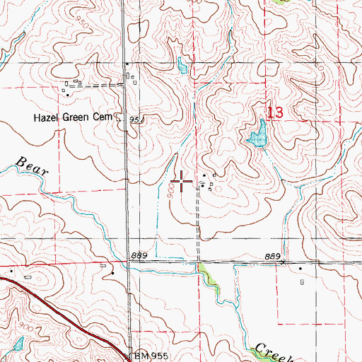 Topographic Map of Isabell (historical), IA