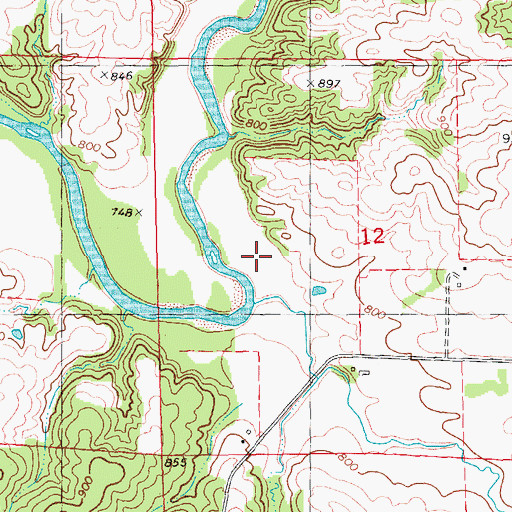 Topographic Map of Fullers Mill (historical), IA