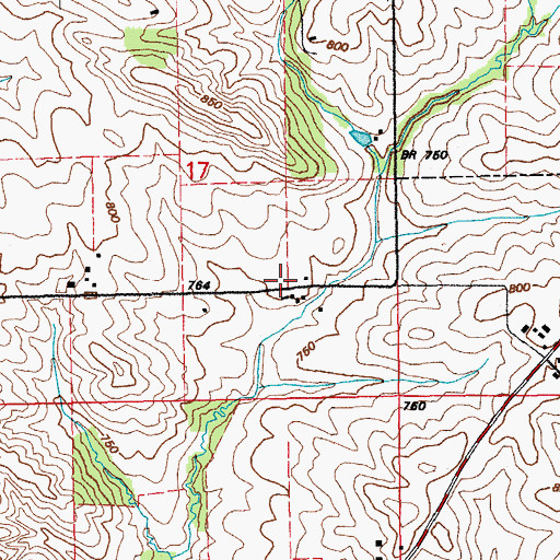 Topographic Map of Saint Mary, IA