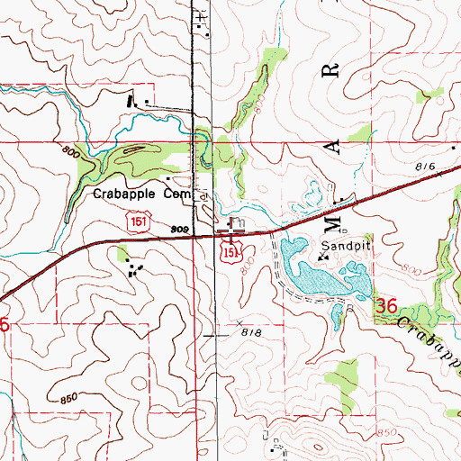 Topographic Map of Crab Apple, IA