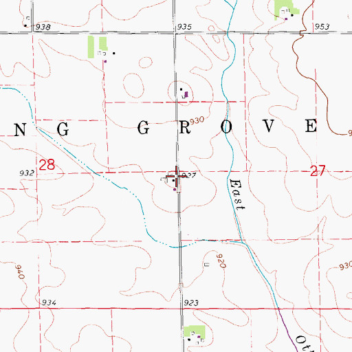 Topographic Map of West Prairie, IA