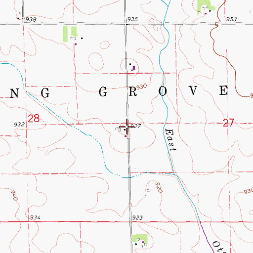 Topographic Map of West Prairie, IA