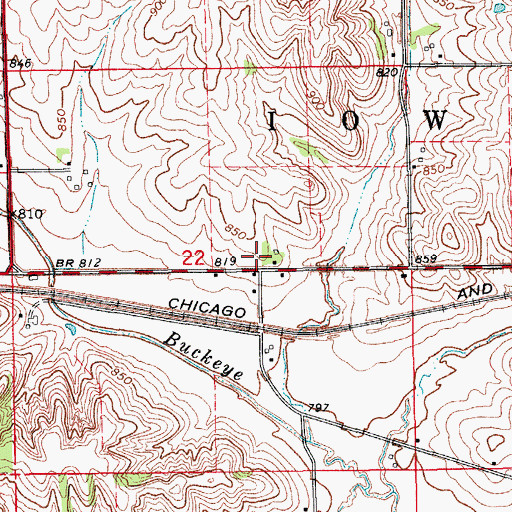 Topographic Map of Buckeye, IA